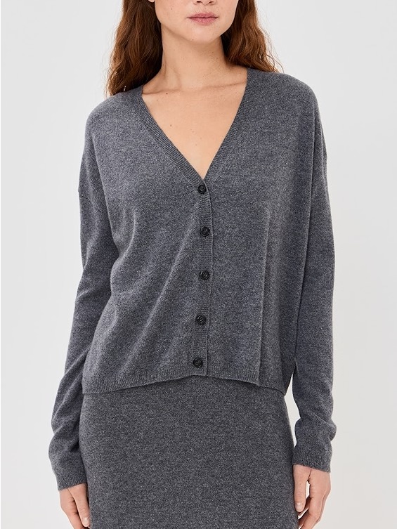 Lisa Yang Abby Cashmere Cardigan In Graphite Nwt